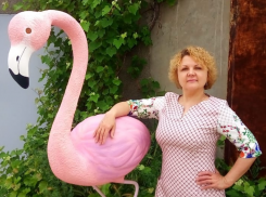 Ольга Подгорнова со своими фламинго