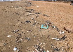 Море очистилось и выбросило на пляж под Анапой кучи мусора