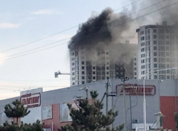 Пожар в многоэтажках, кадры с Анапского шоссе