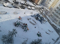 Анапа сегодня все еще в снегу